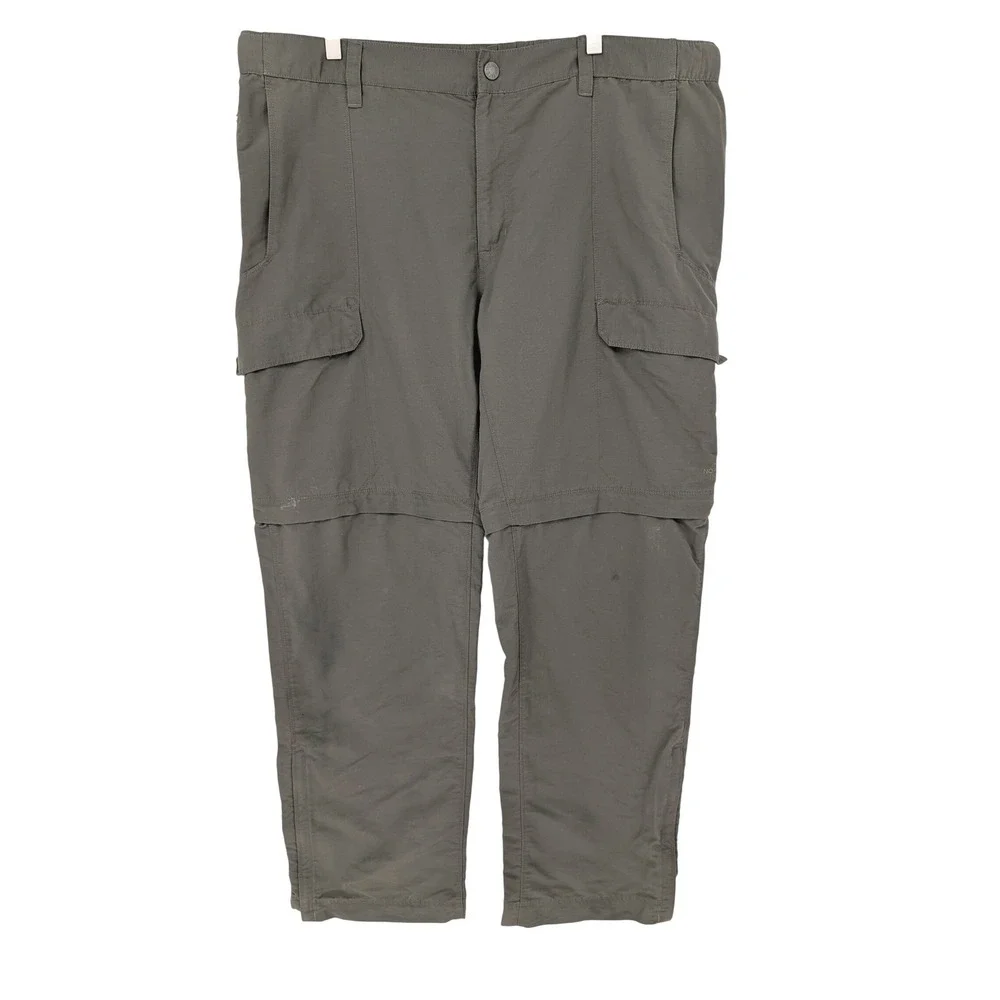 The North Face Convertible Cargo Pants Men XL Olive Green Zip Off Utility Hiking